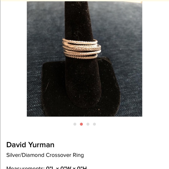 David Yurman Large Diamond Crossover Ring - Picture 1 of 10